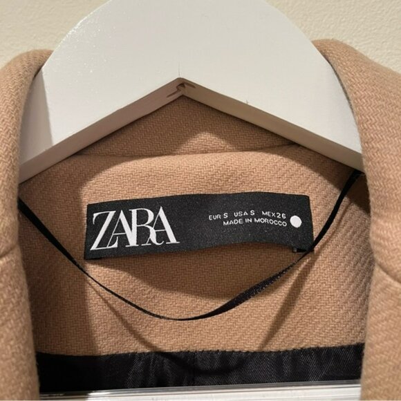 ZARA Camel Italian Wool Menswear Style Coat Jacket Small NWT NEW Blogger Fav - Picture 14 of 16